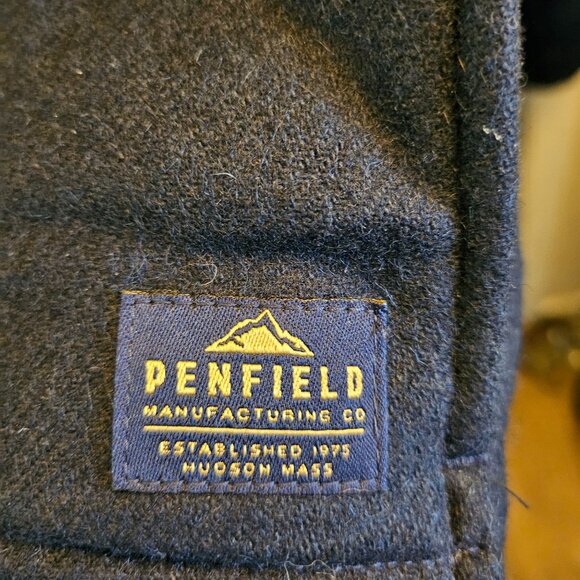 Mens Penfield Wool Blend Toggle Duffle Coat With Hood Navy Blue Size XL - Picture 7 of 9
